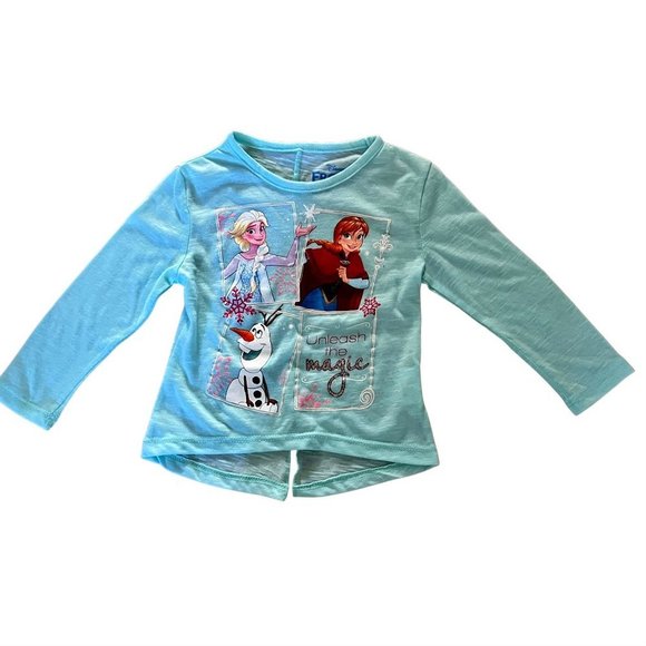 DISNEY New Lt. Blue LS Frozen Top - Picture 1 of 2